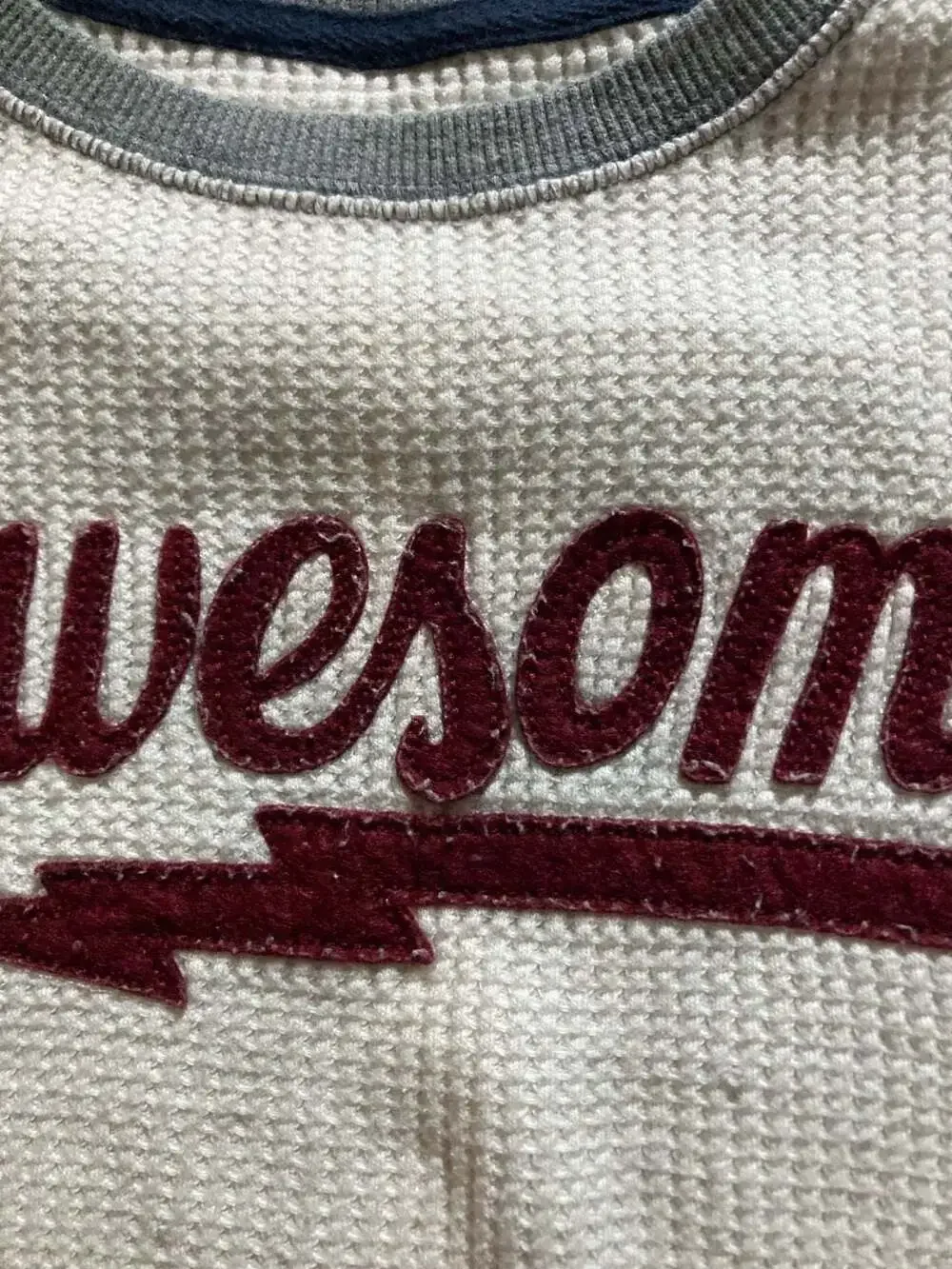 Old Navy Boys Waffle Knit Long Sleeve T-Shirt Awesome Graphic
